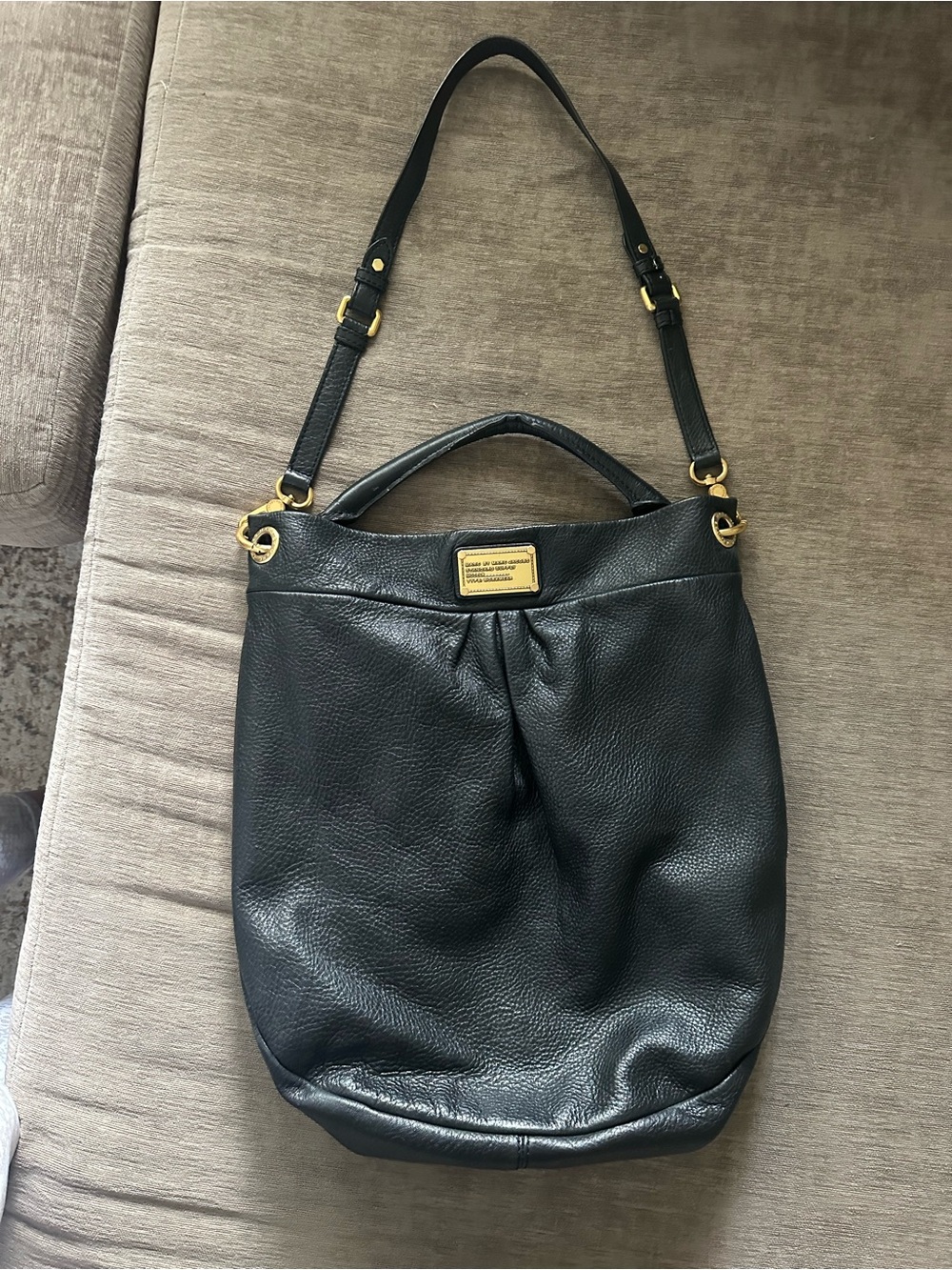 Marc by Marc Jacobs Black Leather Hillier Hobo Bag